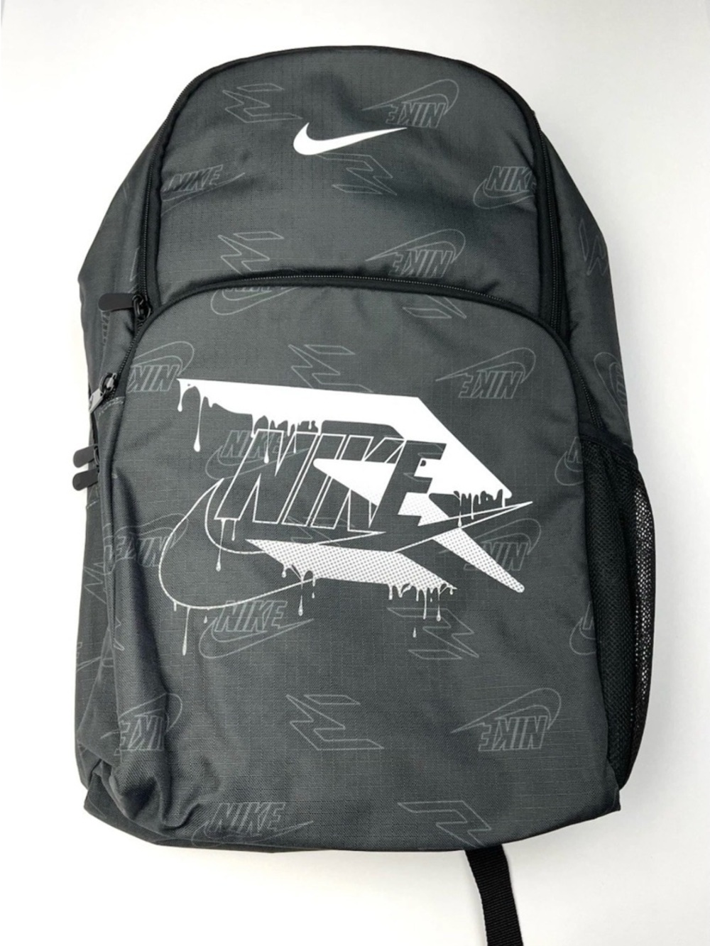 Nike 3 Brand Graphic Print Backpack Laptop Sleeves Organizer Black 9AT054-693